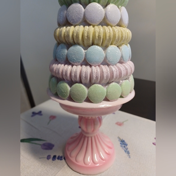 16" Resin Pink Pastels Macarons Tree Topiary Tower on Pedestal Tabletop VHTF - Picture 3 of 5